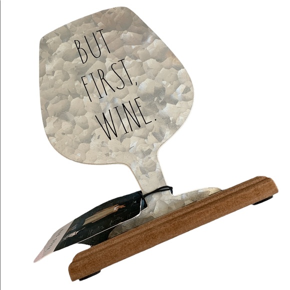 Rae Dunn BUT FIRST WINE wooden decoration accents NEW - Picture 3 of 5
